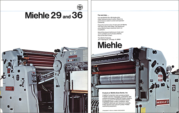 Brochure of the Miehle Roland 29- and 36-inch